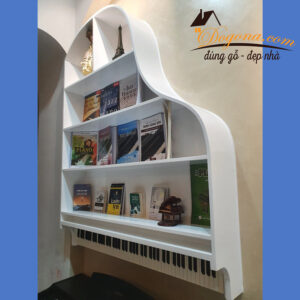 Kệ sách hình dương cầm cao cấp bằng gỗ
